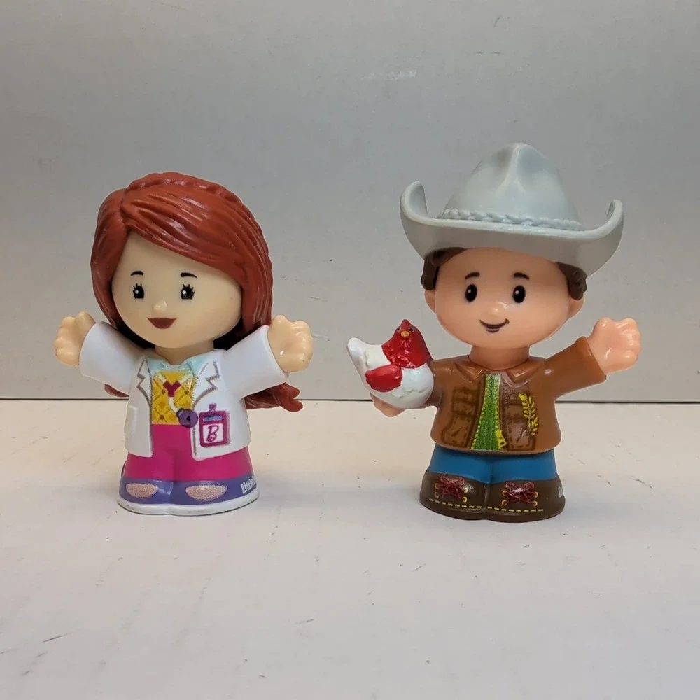 Fisher-Price Little People Figure Lot of 5 Pilot Traveler Doctor Farmer Rabbit